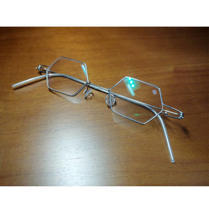 Handmade glasses non-threaded polygonal glasses anti-blue light prescription glasses, myopia, hyperopia, presbyopia glasses