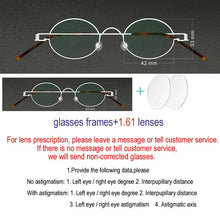 Load image into Gallery viewer, Handmade vintage small oval myopia anti-blue glasses without screw retro photochromic prescription presbyopic optical Eyeglasses