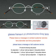 Load image into Gallery viewer, Handmade vintage small oval myopia anti-blue glasses without screw retro photochromic prescription presbyopic optical Eyeglasses