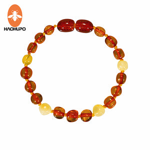 Collana Hao Hu Po Nature Ambra per bambino/adulto Bracciale dal Mar Baltico Certificazione GIC originale con sacchetto di iuta 