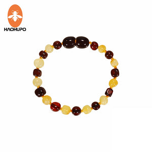 Collana Hao Hu Po Nature Ambra per bambino/adulto Bracciale dal Mar Baltico Certificazione GIC originale con sacchetto di iuta 