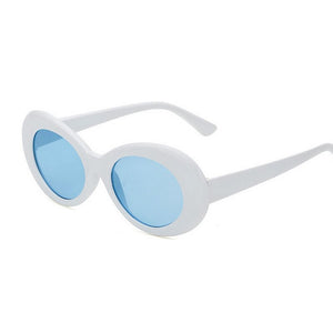 Haptron Kurt Cobai style Oval UV400 Sunglasses Women Vintage retro round Frame white mens Sun glasses red Hip Hop Clear glasses