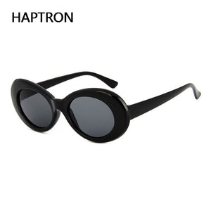 Haptron Kurt Cobai style Oval UV400 Sunglasses Women Vintage retro round Frame white mens Sun glasses red Hip Hop Clear glasses