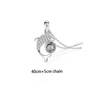 100 Languages Love Necklace Heart Pendant Wedding Romantic I Love You Projection Necklace for Women Girl Friend Ladies Gifts