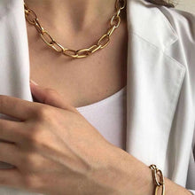 Load image into Gallery viewer, Fashion Star Lock Pendant Necklace for Women Vintage Thick Chunky Chain Choker Multilayer Coin Necklaces Jewelry Gifts