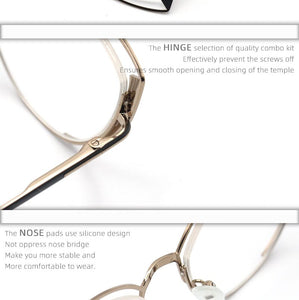 Clear Cat Eye Glasses Frame Women's Glasses Fake Prescription Round Glasses Female Myopia Eye Glasses For Beauty For PC
