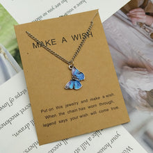 Load image into Gallery viewer, Korean Blue Gradient Butterfly Necklace for Women Girls Silver Color Butterflies Pendant Choker Necklaces Jewelry Gift
