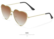 Load image into Gallery viewer, WUE Ladies Heart Shaped Sunglasses metal Women Brand Designer Fashion Rimless LOVE Clear Ocean Lenses Sun Glasses Oculos UV400