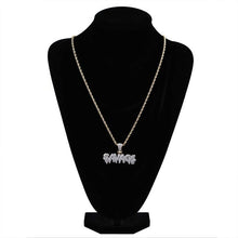 Carica l&#39;immagine nel visualizzatore di Gallery, Bling Bling Savage Letter Necklace &amp; Pendant Shiny Ice Out Link Chain Necklace With Tennis Chain Choker Hip Hop Jewelry For Men