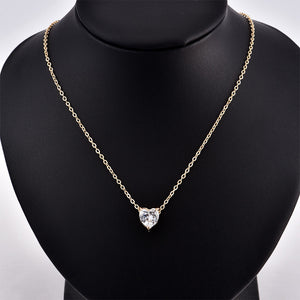 2020 New Female Fashion Crystal Heart Necklace Pendant  Short Gold Chain Necklace Pendant Necklace Charm Gifts girlfriends