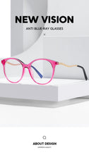 Load image into Gallery viewer, Anti Blue Light Blocking Women's Round Glasses TR90 Radiation Protection Eyeglasses Transparent Eyewear