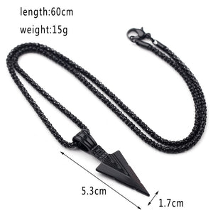 Men's  Design Matte Black Long Necklace with Arrow Pendant Jewelry Chain Hip Hop Punk Rock Christmas Halloween Gift For Men Wome