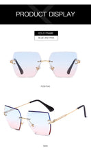 Carica l'immagine nel visualizzatore di Gallery, Occhiali da sole senza montatura di nuova moda Occhiali da sole di marca di lusso da donna Occhiali da sole quadrati in metallo UV400 Shades Eyewear Oculos Gafas de sol 