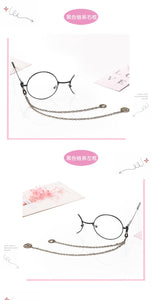 Lolita retro half-frame gear monocle student secondary element personalized glasses