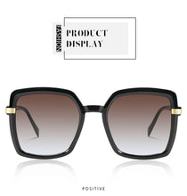 Load image into Gallery viewer, 2022 Sunglasses Women Gradient Fashion Brand Designer  retro square frame Women Sunglasses UV400 Black Shades oversized oculos