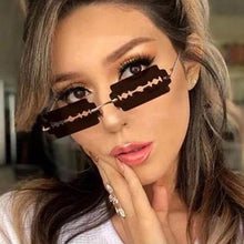 Load image into Gallery viewer, Small Rectangle Rimless Sunglasses Women NEW Fashion Blade Shape Vintage Hollow Eyeglasses Women Razor Gafas Punk UV400 Alloy