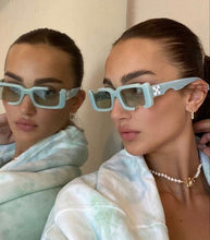 Load image into Gallery viewer, Small Rectangle Sunglasses Women Vintage Designer Green Black Holes Sun Glasses Men 2022 Brand Shades Fashion Square Eyewear