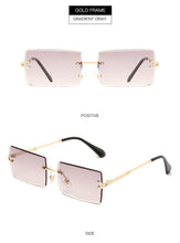 Carica l'immagine nel visualizzatore di Gallery, New Fashion Rimless Sunglasses Women Small Square Sun glasses Luxury Brand Design Metal Sunglass UV400 Shades Eyewear