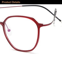 Load image into Gallery viewer, Gmei Optical Ultralight Beta Titanium Flexible Glasses Frame Women Square Prescription Eyeglasses Myopia Optical Frames M19001