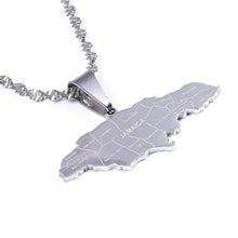 Carica l&#39;immagine nel visualizzatore di Gallery, Stainless Steel Gold Color Jamaica Pendant Necklaces Fashion Jamaican Flag Charm Jewelry