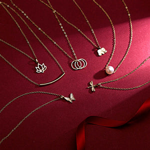 Butterfly Elephant Pearl Of Love Gold-color Pendant Necklaces Clavicle Chains Necklace Fashion Necklace Women Jewelry