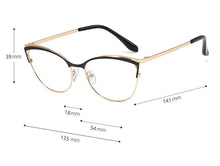 Carica l&#39;immagine nel visualizzatore di Gallery, Peekaboo women fashion glasses cat eye gold metal frame prescription eyeglasses female accessories pink green gift items