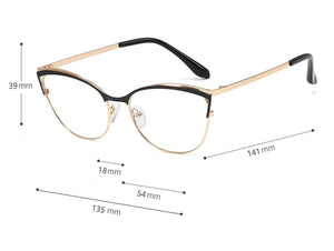 Peekaboo women fashion glasses cat eye gold metal frame prescription eyeglasses female accessories pink green gift items