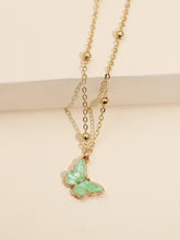 Carica l'immagine nel visualizzatore di Gallery, Korean Blue Gradient Butterfly Necklace for Women Girls Silver Color Rainbow Butterflies Pendant Choker Necklaces Jewelry Gift