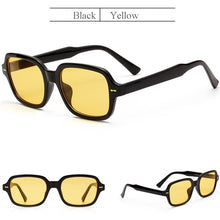 Load image into Gallery viewer, Fashion Unisex Square Sunglasses Men Women Fashion Small Frame Yellow Sunglasses Female Retro Rivet Glasses UV400