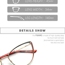 Load image into Gallery viewer, Myopia Women&#39;s Glasses Optical Retro Prescription Glasses Grade Female Reading Glasses Cat Eye Eyeglass Frames Brand NEW YINSQER
