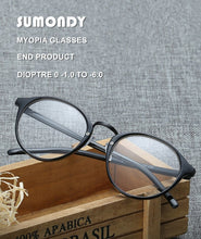 Load image into Gallery viewer, Prescription Glasses Nearsighted SPH -1.0 TO -6.0 Men Women Exquisite Round Frame Myopia Spectacles With Dioptre