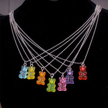 Load image into Gallery viewer, Fashion Multicolor Transparent Bear Necklace Cute Candy Color Resin Gummy Bear Pendant Necklace Women Jewelry