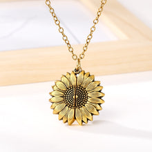 Load image into Gallery viewer, You Are My Sunshine Sunflower Necklaces For Women Rose Gold Silver Color Long Chain Sun Flower Female Pendant Necklace Jewelry