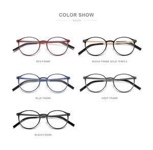 Pure Titanium Glasses Frame Women Retro Round Prescription Eyeglasses  New Men Antiskid Optical Screwless Eyewear
