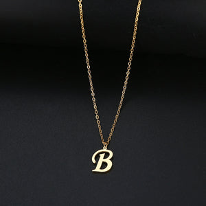 Women A-Z Alphabet Letter Pendant Necklaces Personalization Stainless Steel Necklace Glamour Jewelry