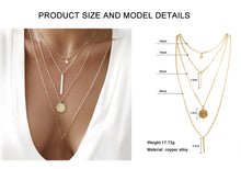 Load image into Gallery viewer, 2020 Gold Long Chain Necklace Chokers For Women Multilayer Geometric Cross Pendant Necklaces Boho Maxi Statement Party Jewelry