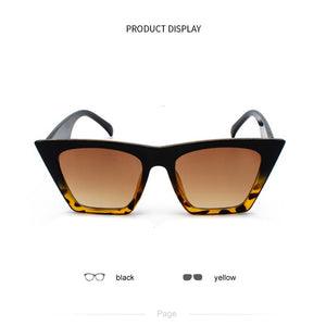 New Woman Men Occhiali da sole Cat Eye con montatura grande Occhiali quadrati personalizzati Occhi di gatto colorati Occhiali alla moda Occhiali retrò versatili UV400 