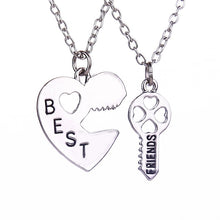 Carica l&#39;immagine nel visualizzatore di Gallery, Fashion Best Friends Honey Love Couple Pendant Necklace 2 Pcs/ Set Rainbow Broken Heart BFF Good Friends Friendship Jewelry Gift