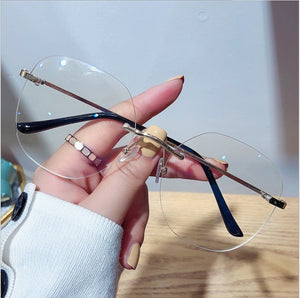 Transparent Rimless Eyeglasses Frames for Women Blue Llight Blocking Glasses Men Computer Optical Frame