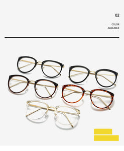 Transparent Eyeglasses Frames Women Retro Cat Eye Glasses Myopia Frame Vintage Fake Eyeglass Metal Optical Spectacles