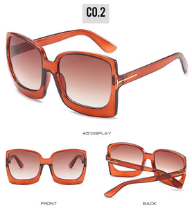 New Fashion Oversized Women Sunglasses Brand Designer Plastic Female Big Frame Gradient Sun Glasses UV400 gafas de sol mujer