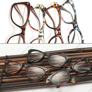 Women Cat Eye Optical Frames Brand Designer Lady Printing Eyewear Metallic Leg