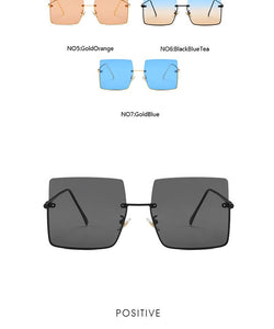 2022 Sunglasses Women Luxury Sun Glasses For Women Glasses Retro Brand Square Sunglasses Women Metal Half Frame Eyewear