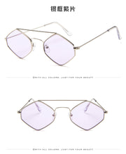 Load image into Gallery viewer, Fashion Diamond Sunglasses Women Retro Metal Double Beam Wild Eyeglasses Polygonal Ocean Glasses