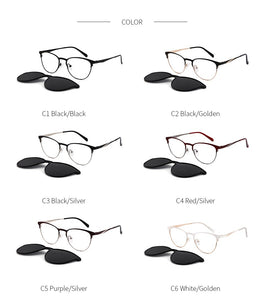 Vintage Cateye Sunglasses Women Clip on Brand Designer Optical Myopia Eyeglass Frame Prescription glasses Multifunction