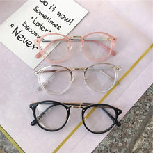 Load image into Gallery viewer, Round Glasses Frames Men Women Vintage Transparent Optical Eyeglasses Frames Black Pink Clear Lens Spectacles Eyewear