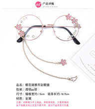 Carica l&#39;immagine nel visualizzatore di Gallery, Simpatico ciondolo con ala Sakura, occhiali da vista trasparenti, montatura per donne, ragazze rotonde, occhiali retrò gotici fatti a mano, in vetro Bowknot, Oculos Gafas