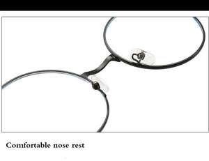 Vintage Round Metal Frame  Personality College Style Clear Lens Eye Glasses Frames blue-light eye protection mobile phone game