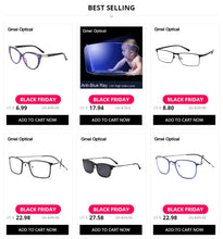 Carica l&#39;immagine nel visualizzatore di Gallery, Gmei Optical Rectangular Ultralight TR90 Business Men Glasses Frame Prescription Eyeglasses Frames Women Full Rim Eyewear G6087