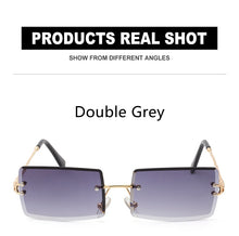 Load image into Gallery viewer, Rimless Sunglasses Rectangle Fashion Popular Women Men Shades  Small Square Sun Glasses For Female Summer Traveling Brown Oculos